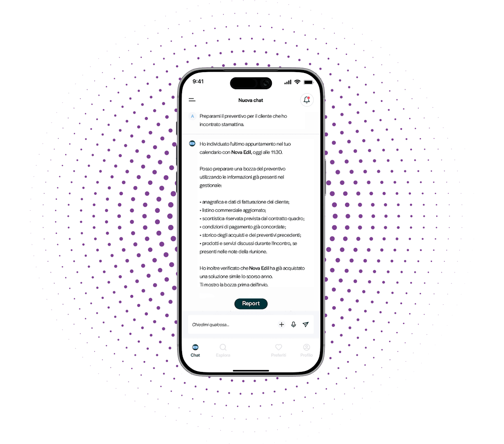 Agente AI conversazionale integrato nel software su misura